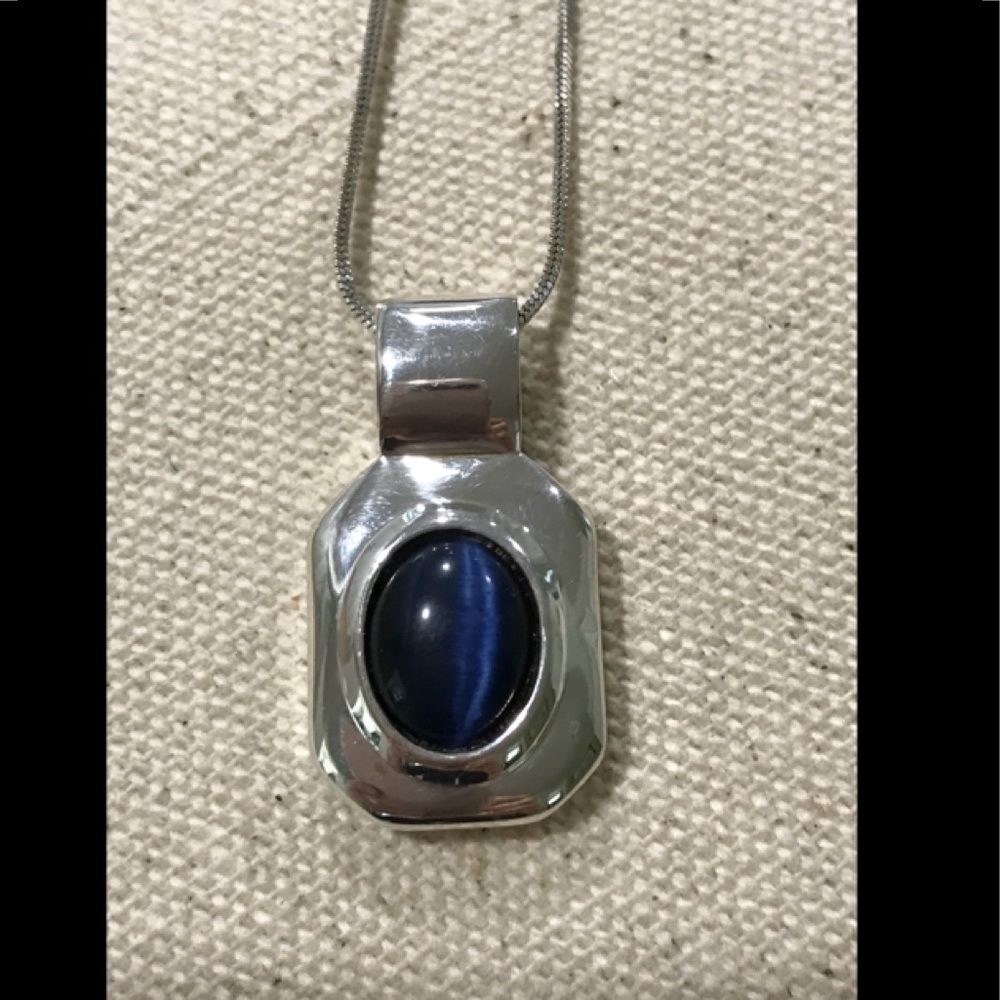 Blue Apatite Cat’s Eye 925 Silver Necklace